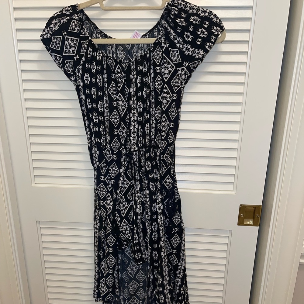 Justic girl black and white high low shorts dress